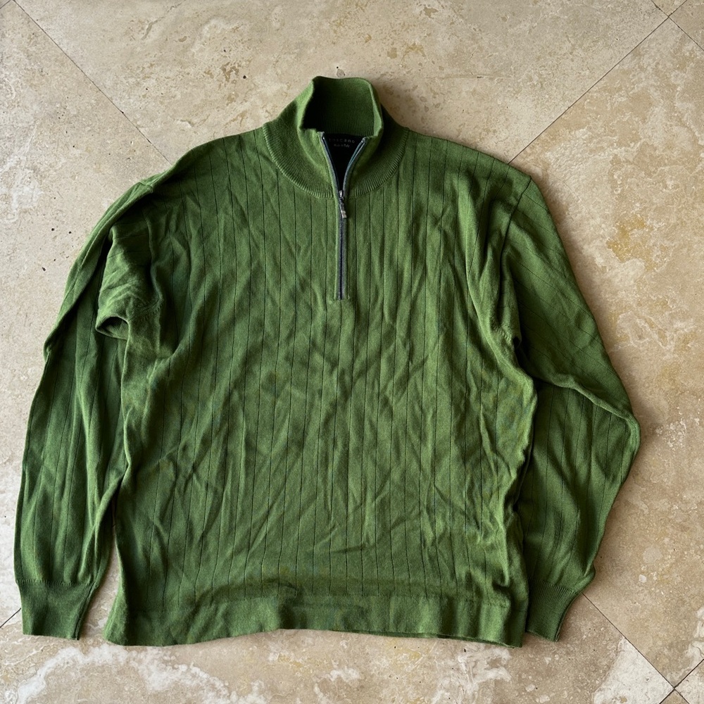 Green Half-Zip Men's Sweater
